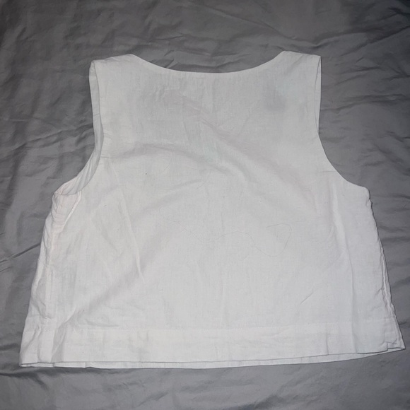 Abercrombie & fitch linen square neck top in white size small - Picture 3 of 5